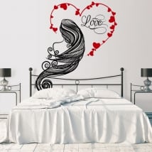 Vinyl walls silhouette woman heart love