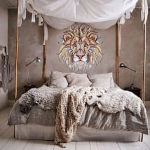 Decorative vinyl walls tribal lion