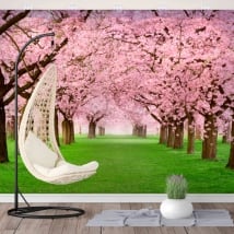 Vinyl wall murals cherry tree trees