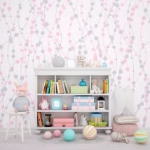 Wall murals for children or youth lines and circles