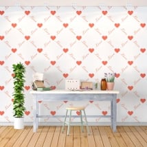 Wall mural romantic love hearts