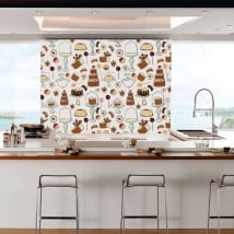 Wall murals of vinyl pastry for shops and kitchens