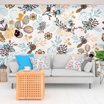 Wall murals of vinyl flowers nature