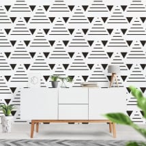 Vinyl mural with triangles and lines