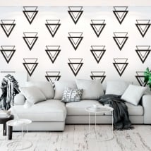 Wall mural of vinyl with triangles