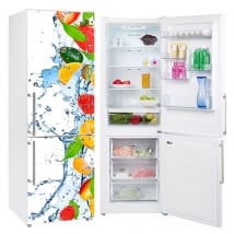 Vinyls refrigerators fruits splash water