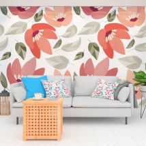 Vinyl wall murals with nature flowers