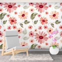 Decorative vinyl murals with flowers