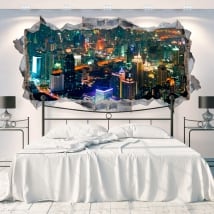 Vinyl walls panoramic city bangkok thailand 3d