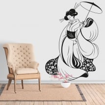 Decorative vinyl silhouette woman japan