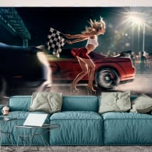 Vinyl wall murals car race