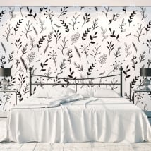 Wall murals flowers and leaves nature