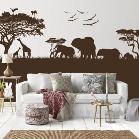 Decorative vinyl and stickers of animals in africa