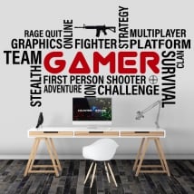 Vinyl and stickers typographical gamer
