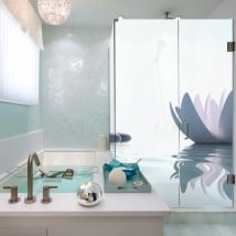 Vinyl bathroom screens zen style