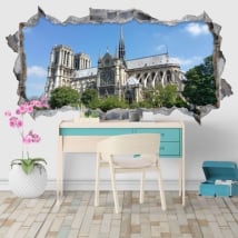 Decorative vinyl cathedral notre dame paris france 3d