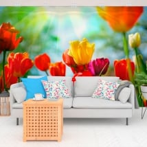 Vinyl wall murals tulips flowers