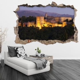 Adhesive vinyl 3d the alhambra of granada spain