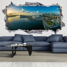 Decorative vinyl 3d panoramic of miami florida