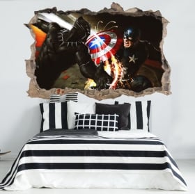 Vinyl wall hole 3D Captain America civil war