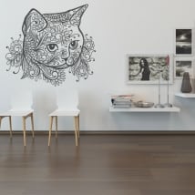 Vinyl stickers tribal cat head