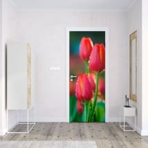 Vinyl and stickers for doors flowers tulips