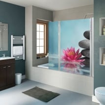 Vinyls screens baths lotus flower and zen stones