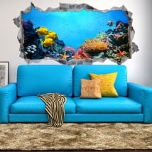 Decorative vinyl and stickers 3d sea world