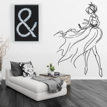 Decorative vinyl and stickers woman silhouette