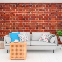 Wall murals of vinyl with bricks