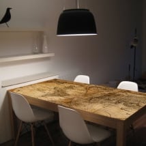 Vinyl for tables and furniture world map