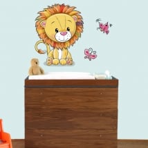 Baby or children's vinyl lion and butterflies