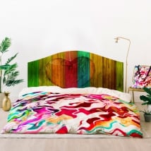 Vinyl headboards beds heart wood colors