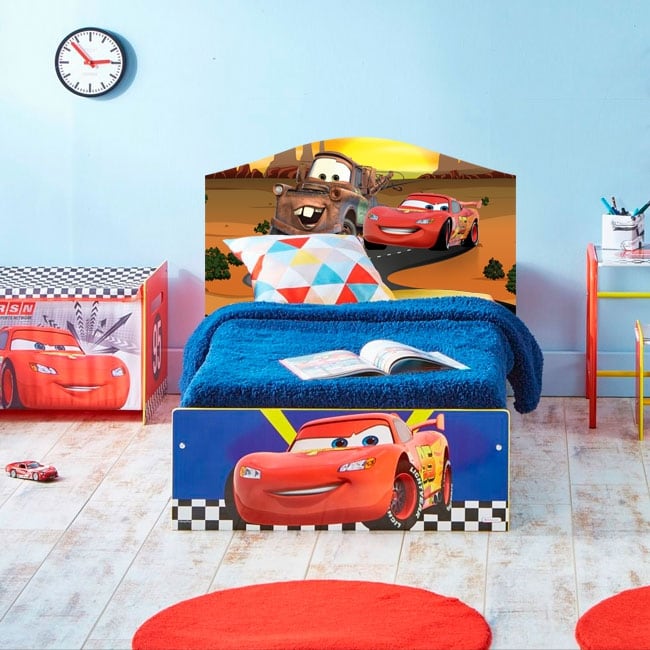 Children's vinyl disney cars 2 bed headboard