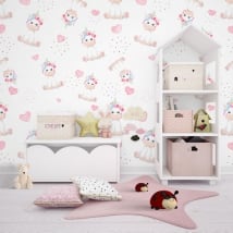 Wall murals for children unicorns and hearts