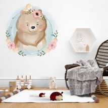 Baby or children's vinyl bear and little bird