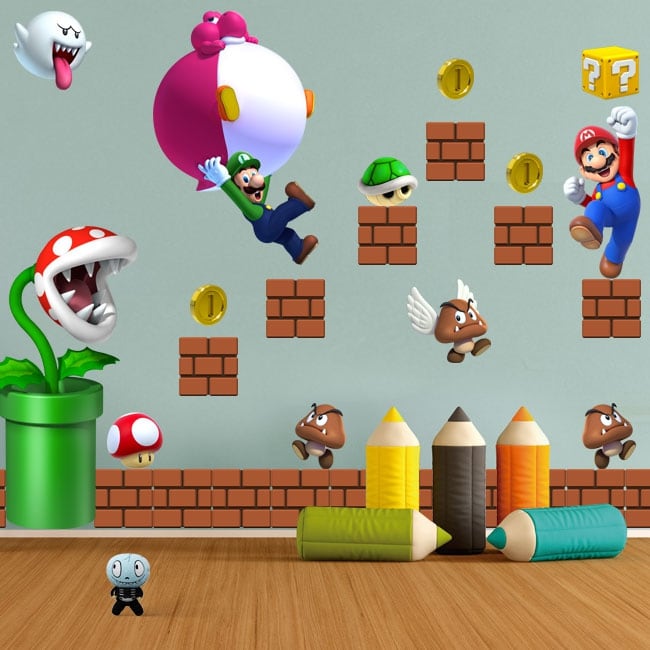 Vinyl and stickers for children or youth mario bros