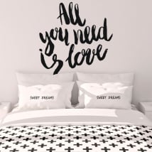 Wall stickers phrases in english all you need is love