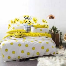 Vinyl headboards beds emoji smile emoticon