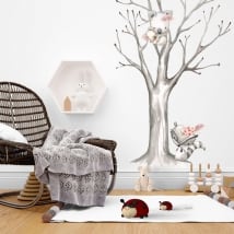 Wall stickers raccoon and koalas on the tree