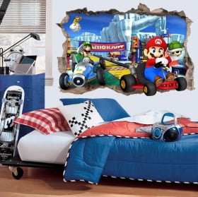 Decorative vinyl 3d video games mario kart