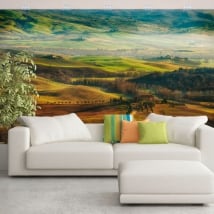 Wall murals of vinyls nature and mountains of tuscany italy