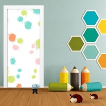 Door vinyl colorful splashes