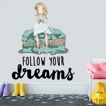 Decorative vinyl english phrase follow your dreams