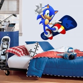 Decorative vinyl video games sonic snowboard