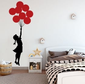 Decorative vinyl and stickers banksy girl with balloons