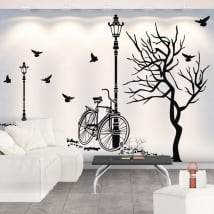 Decorative vinyl autumn by bicycle