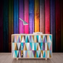 Wall murals multicolored wood imitation