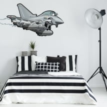 Decorative vinyl and youth stickers fighter plane