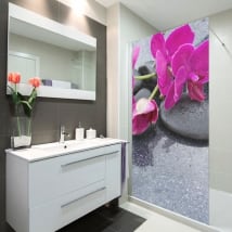 Vinyl for bathroom screens zen style